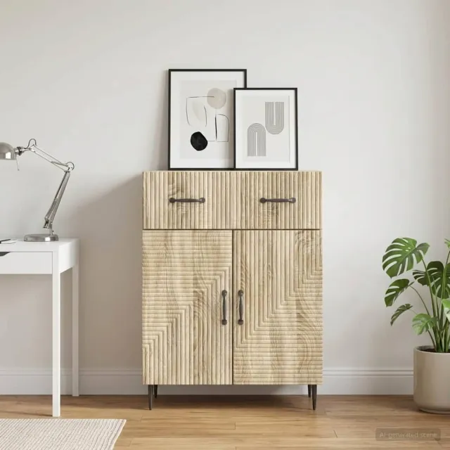 vidaXL Dressoir Sonoma Eiken 66 x 34,5 x 89,5 cm Bewerkt hout, foto 2