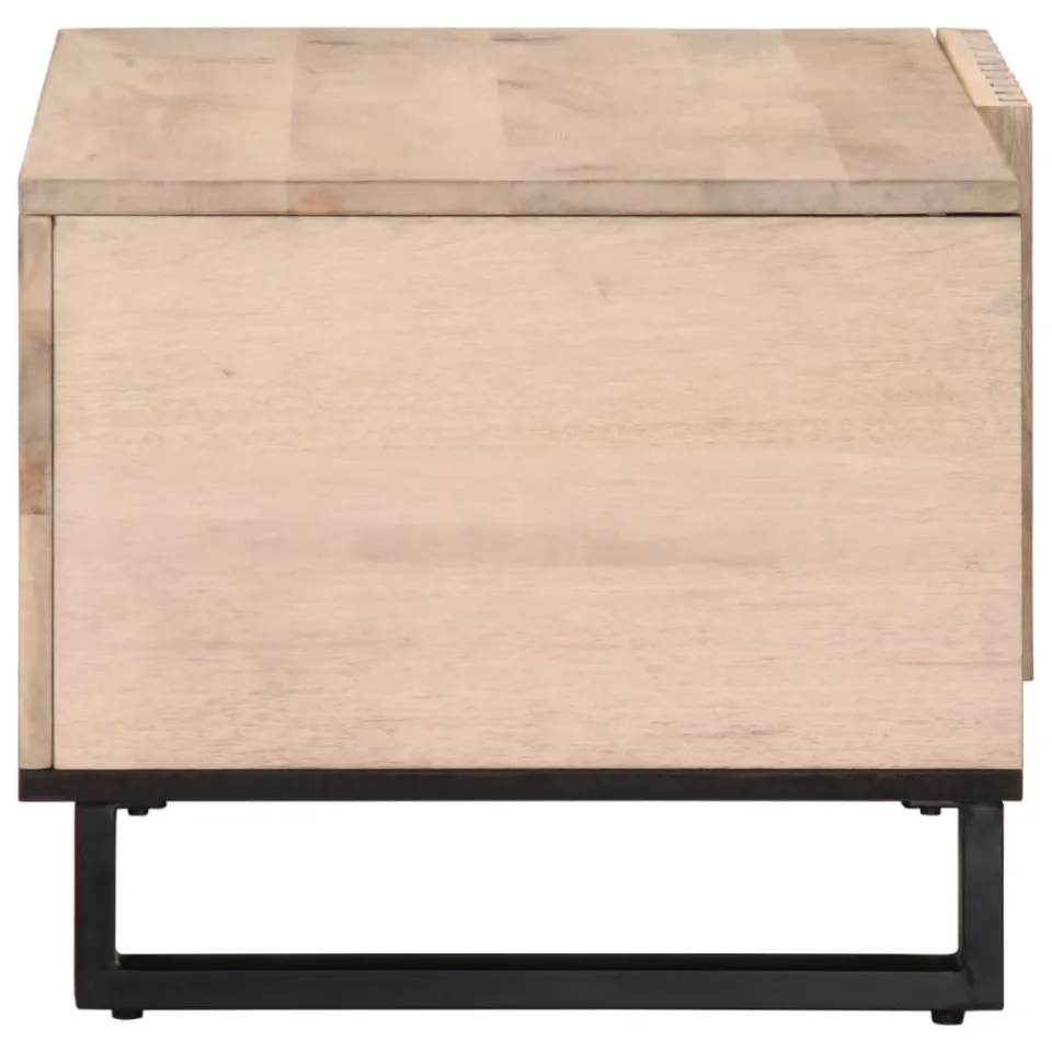 vidaXL Salontafel 80x51x40 cm massief mangohout wit, foto 4