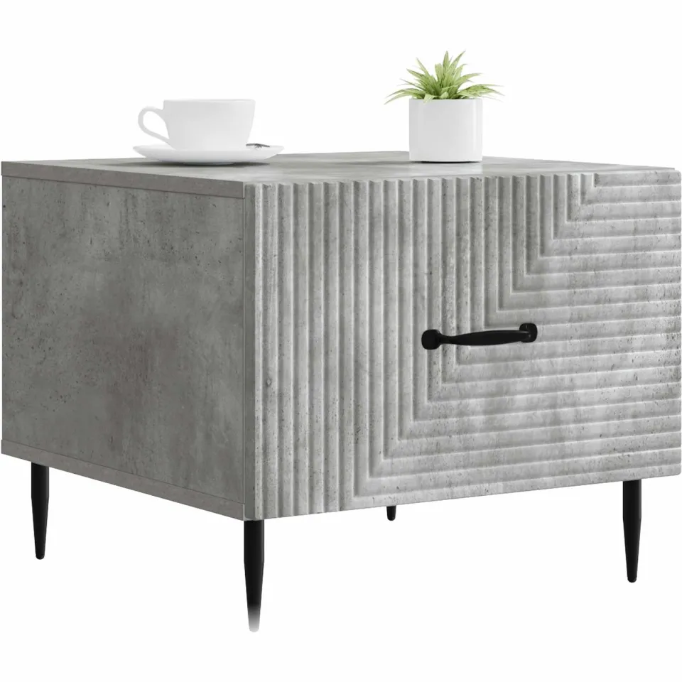 vidaXL Salontafel met lade Betongrijs 49 x 50 x 40 cm Bewerkt hout