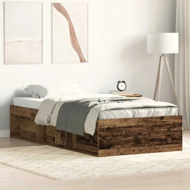 vidaXL Bedframe zonder matras 100x200 cm bewerkt hout oud hout Bruin