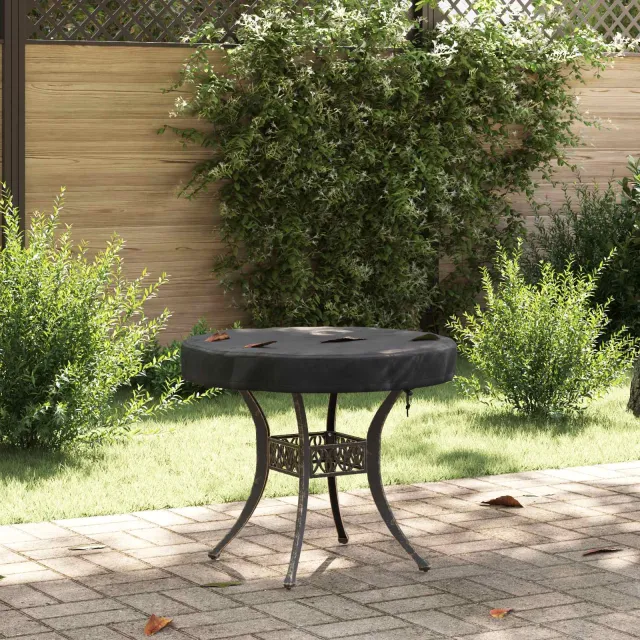 vidaXL Buiten Tafel Hoes 72 x 72 x 10 cm 210D Oxford Stof Rond Zwart