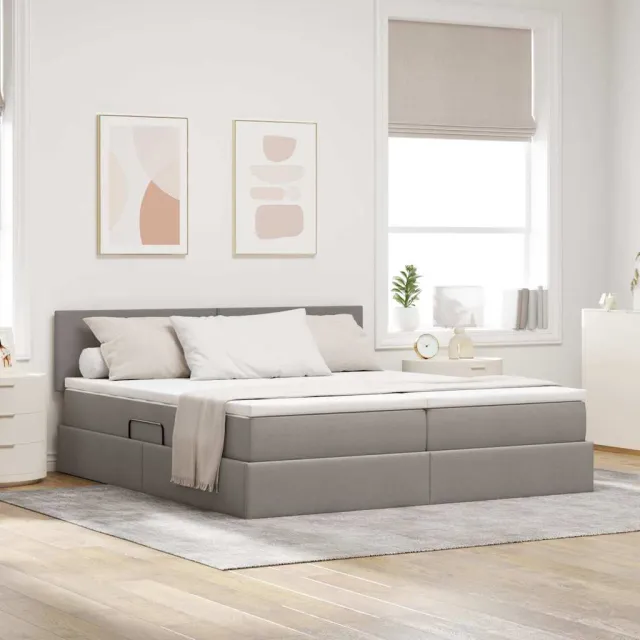 vidaXL Opslag bed met hoofdeinde 2 st Taupe Nep Leer