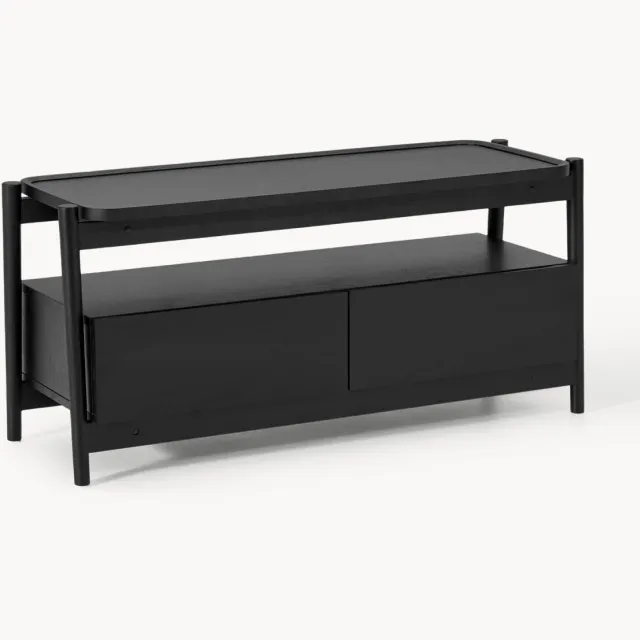 Westwing Collection Houten tv-meubel Libby Zwart