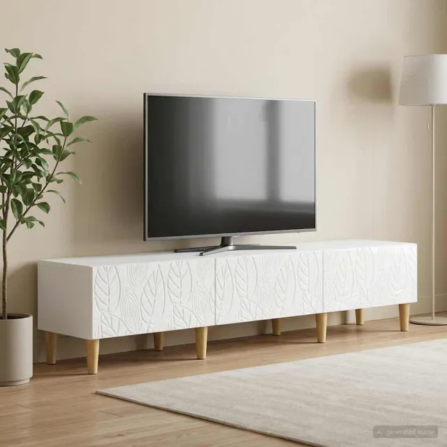 vidaXL TV-kast 147 x 34,5 x 30 cm Hoogglans Wit Bewerkt hout, foto 2