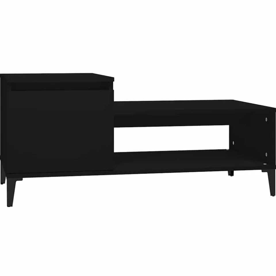 vidaXL Salontafel 100x50x45 cm bewerkt hout zwart