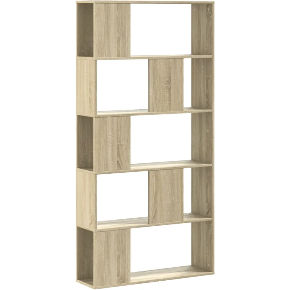 vidaXL Boekenkast 5-laags 80,5x23,5x162,5 cm bewerkt hout sonoma eiken, foto 3