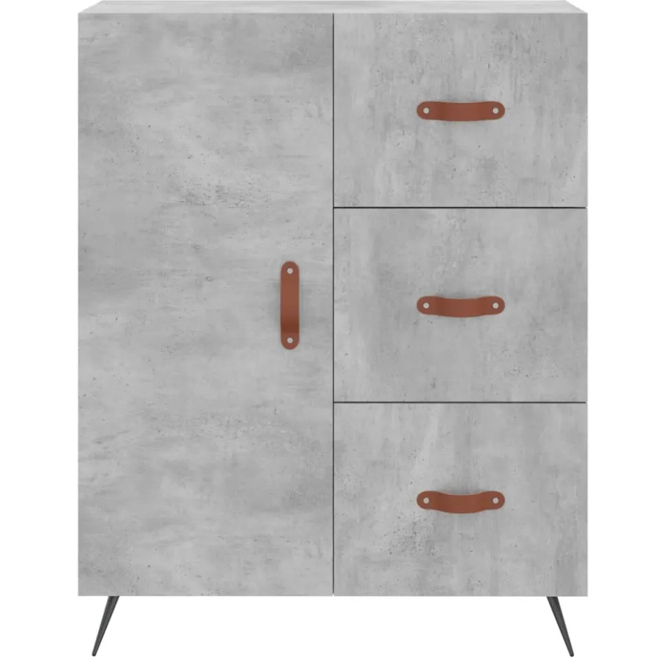 vidaXL Dressoir 69,5x34x90 cm bewerkt hout betongrijs