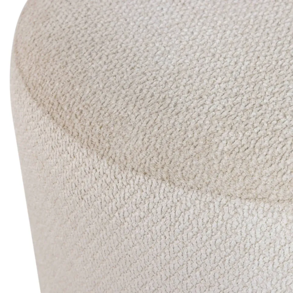 WOOOD Islen Poef Met Draaivoet - Bouclé - Lichtblauw - 47x39x39, foto 4