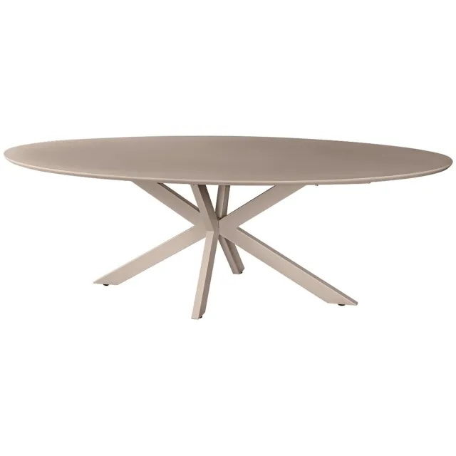 DÉJA Living Eettafel Gimo - Ovaal - Taupe - 240x100 cm - HPL Tafelblad