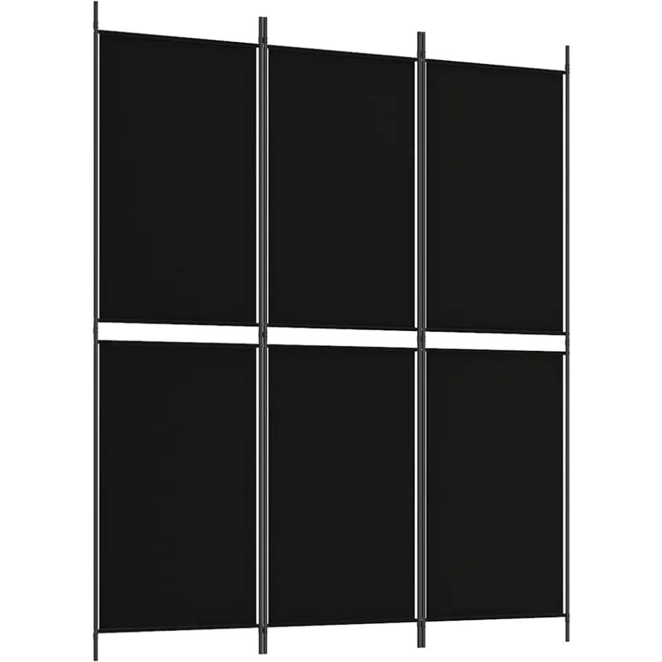 vidaXL Kamerscherm met 3 panelen 150x180 cm stof zwart, foto 4
