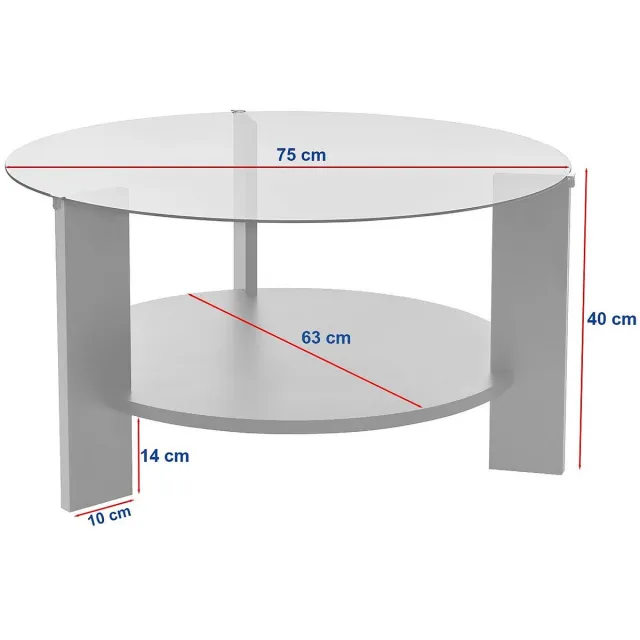 Vente-unique Salontafel van gehard glas - Travertijn beige effect - SENIRA