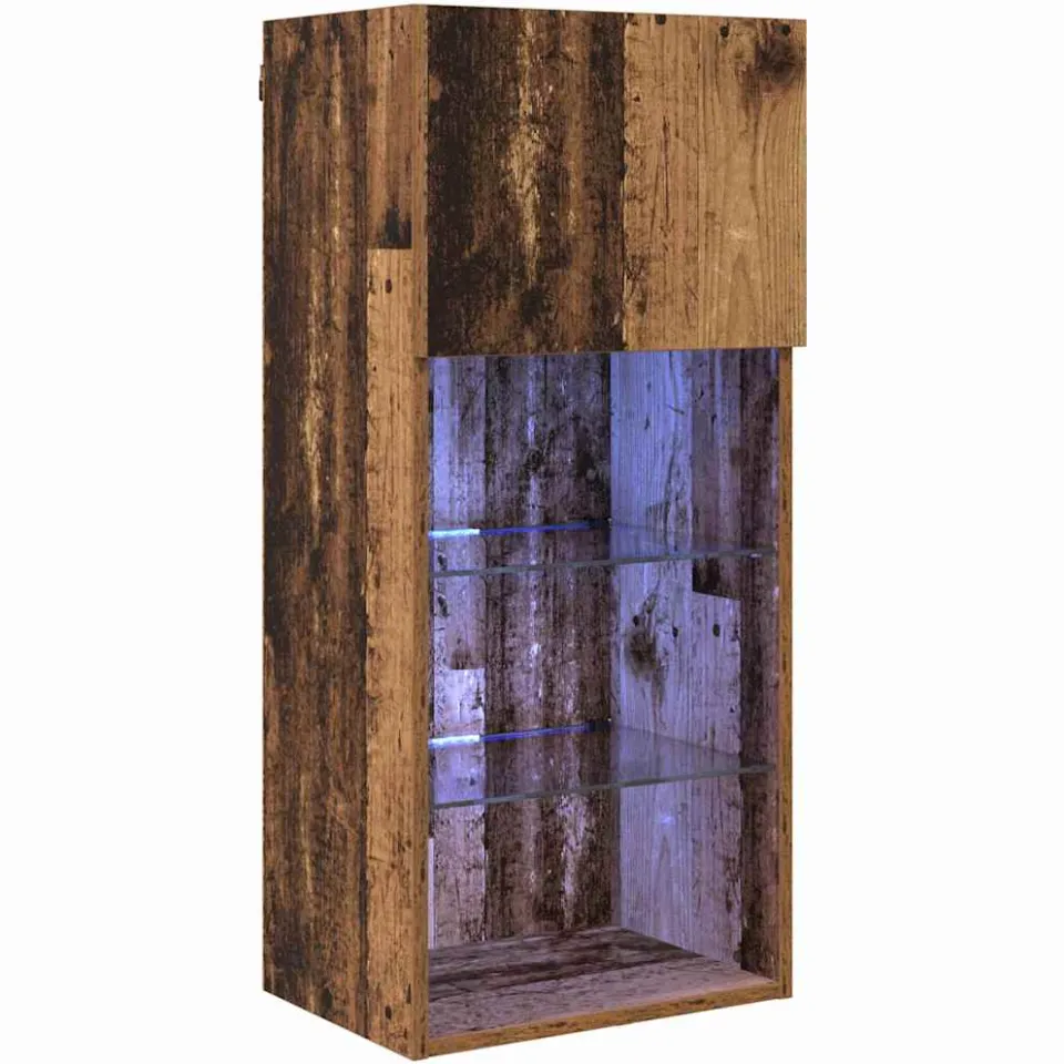 vidaXL Wandgemonteerd tv-meubel 40,5 x 30 x 90 cm Oudhout Bewerkt hout bruin, foto 3