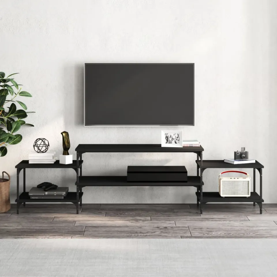 vidaXL Tv-meubel 197x35x52 cm bewerkt hout zwart, foto 3