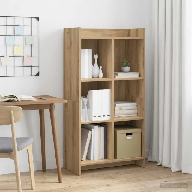 vidaXL Boekenkast 6-laags 59 x 30 x 111 cm Artisanaal eiken, foto 2