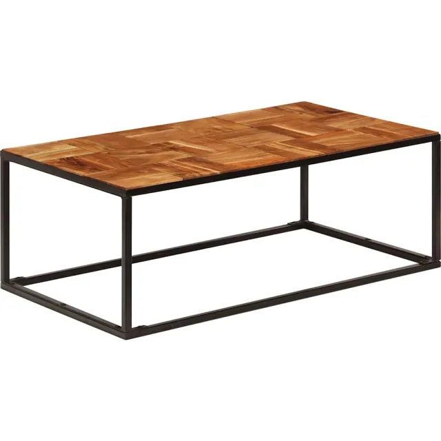 vidaXL Salontafel 110x60x40 cm massief acaciahout en staal Bruin