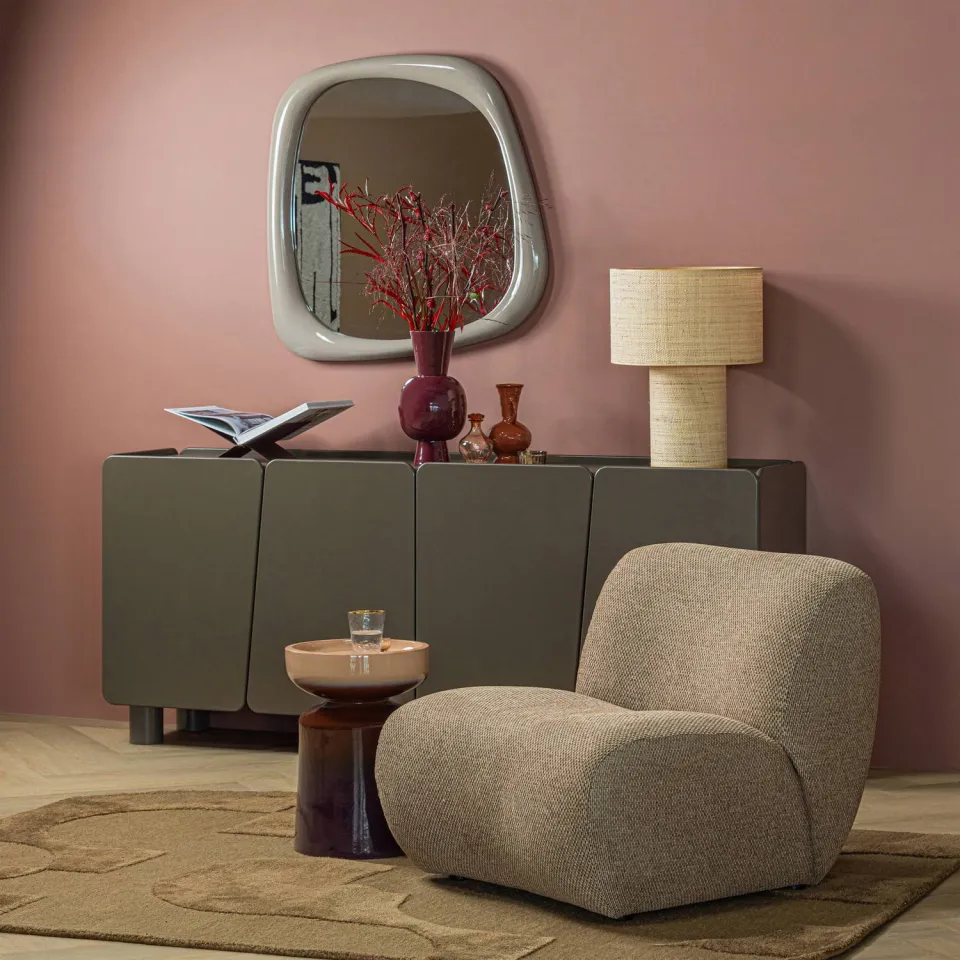 WOOOD Nomu Fauteuil Craquelé - Velvet - Lichtblauw - 74x76x92, foto 3
