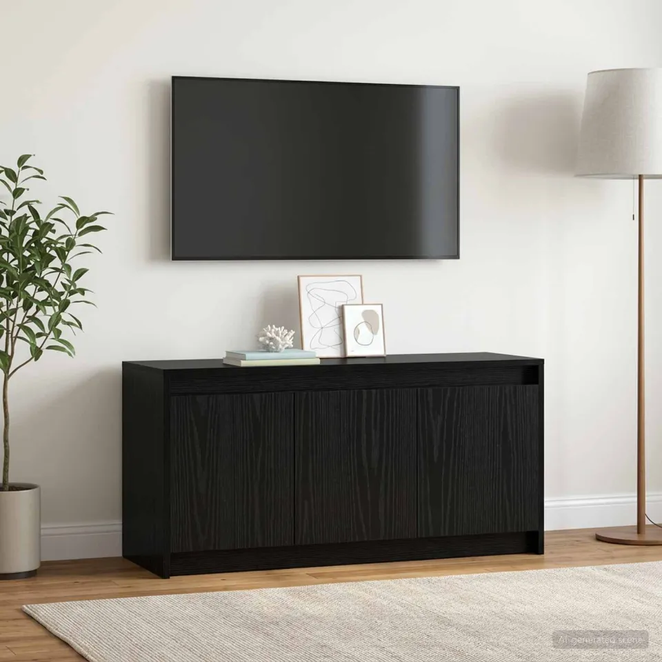 vidaXL TV-kast 100 x 34 x 50 cm Zwart eiken Bewerkt hout, foto 4