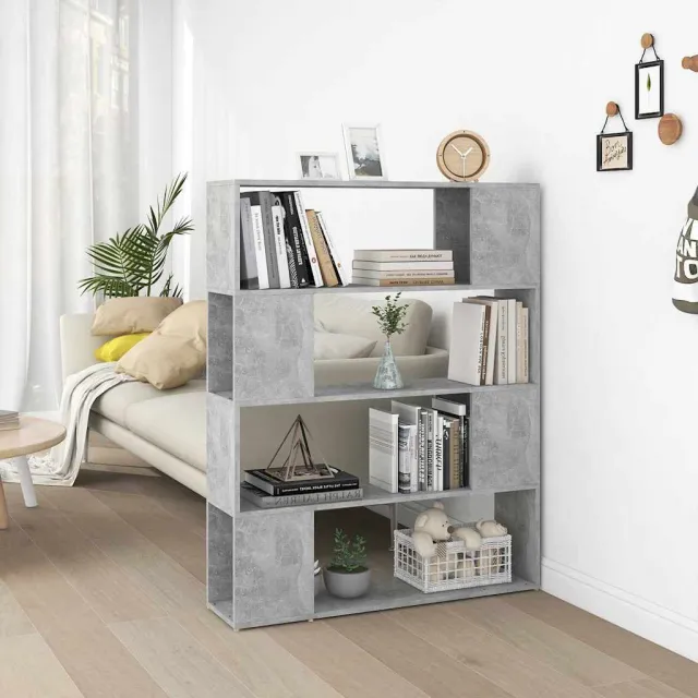vidaXL Boekenkast/kamerscherm 100x24x124 cm betongrijs