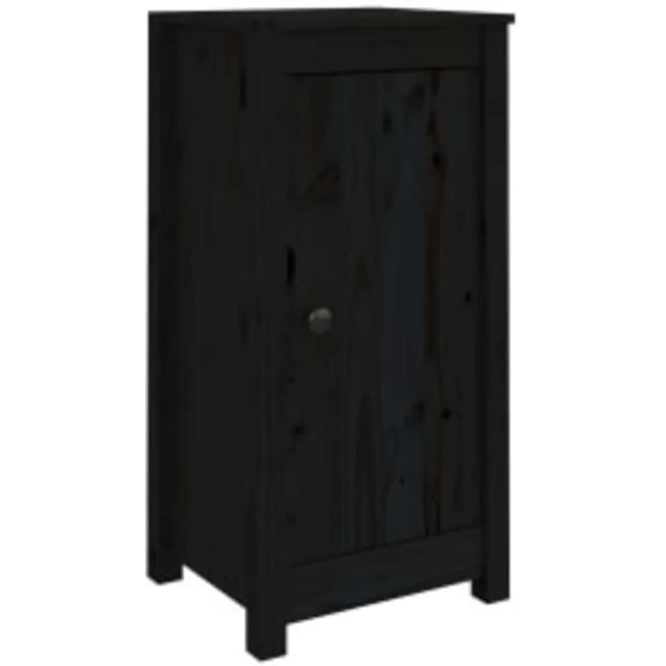 vidaXL Dressoirs 2 st 39x35x80 cm massief grenenhout zwart, foto 3