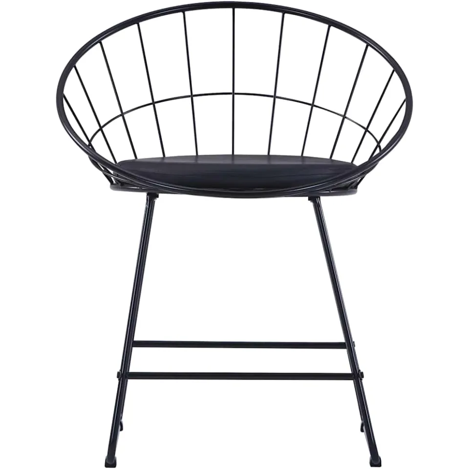 vidaXL Eetkamerstoelen met kunstleren zittingen 4 st staal zwart, foto 3