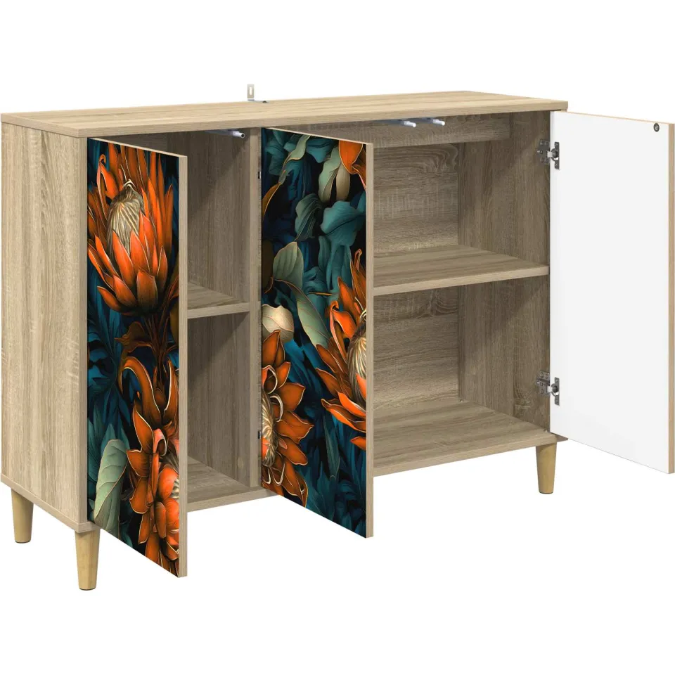 vidaXL Dressoir LOCHEM Sonoma 102 x 33 x 75 cm Bewerkt hout Bruin