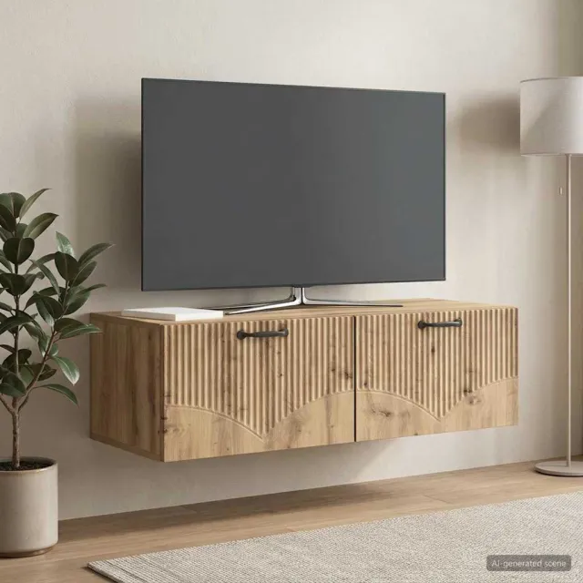 vidaXL Wandbeugel TV-kast 98 x 41 x 30 cm Artisanaal eiken Bruin