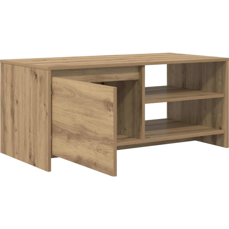 vidaXL Salontafel Artisanaal eiken 102 x 50 x 45 cm Bewerkt hout, foto 3