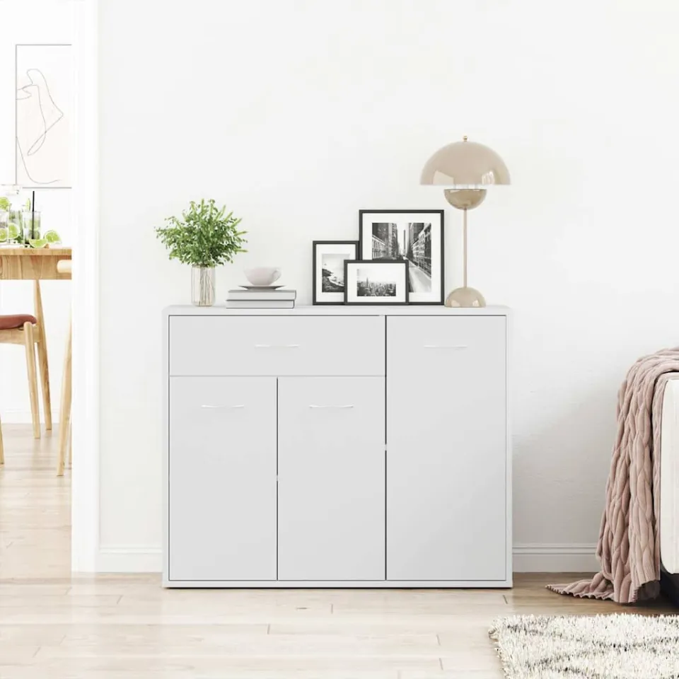 vidaXL Dressoir 88x30x70 cm bewerkt hout wit, foto 3