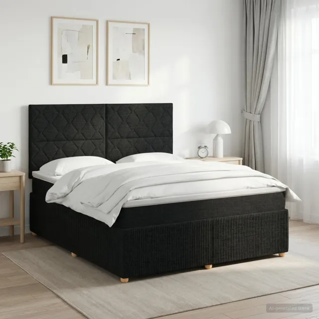 vidaXL Boxspringbed met matras met hoofdeinde Zwart 160 x 200 cm Stof