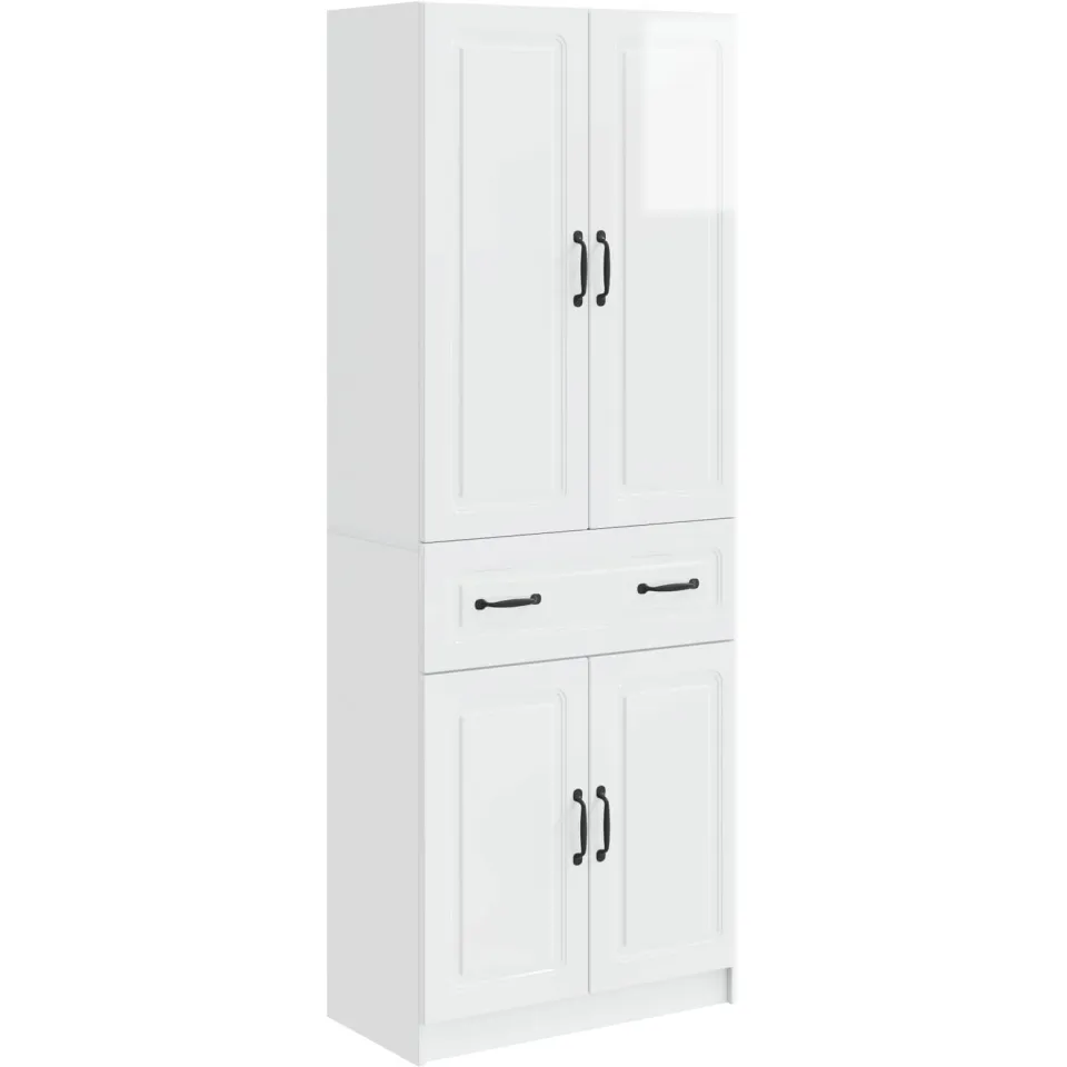 vidaXL Kastenset 2 st Hoogglans Wit Bewerkt hout, foto 3