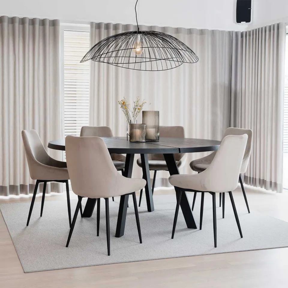 Rowico Home Sierra velvet eetkamerstoel beige, foto 3