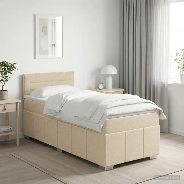 vidaXL Boxspringbed met matras Crèmekleurig 80 x 200 cm Stof