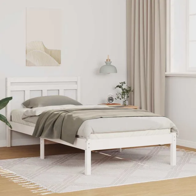 vidaXL Bedframe Wit 100 x 200 cm Massief grenenhout