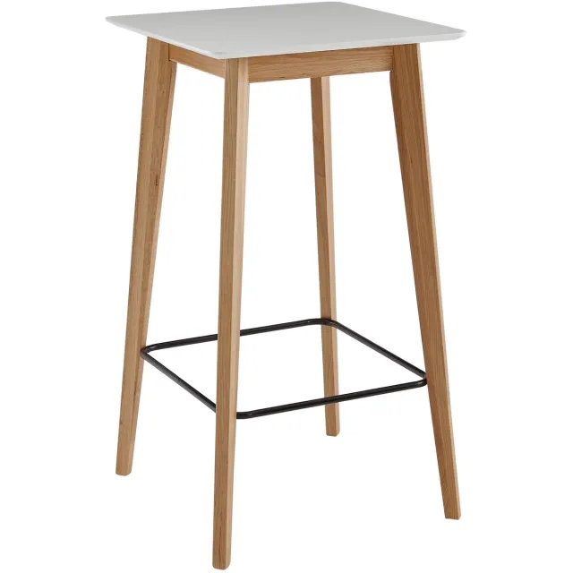 Sky Style Lund Vierkante Bartafel Wit Wit / Eiken