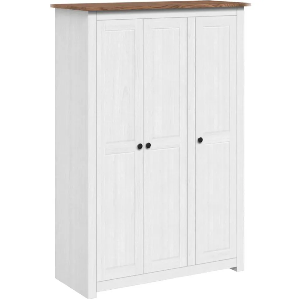 vidaXL Kledingkast Panama Range 118x50x171,5 cm grenenhout wit, foto 3