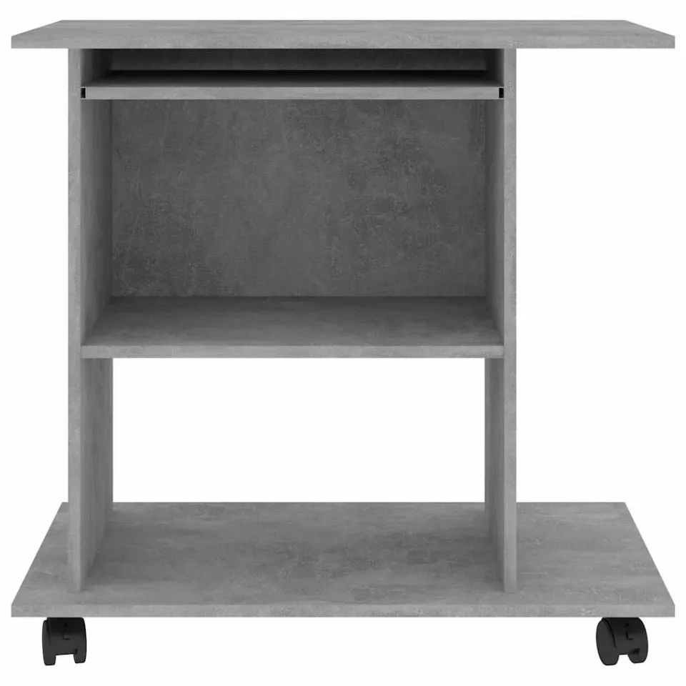 vidaXL Computerbureau 80x50x75 cm bewerkt hout betongrijs