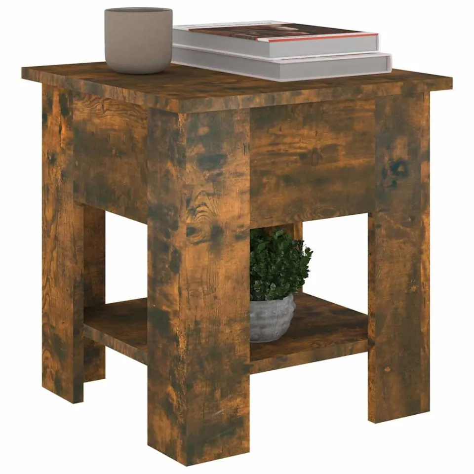 vidaXL Salontafel 40x40x42 cm bewerkt hout gerookt eikenkleurig Bruin