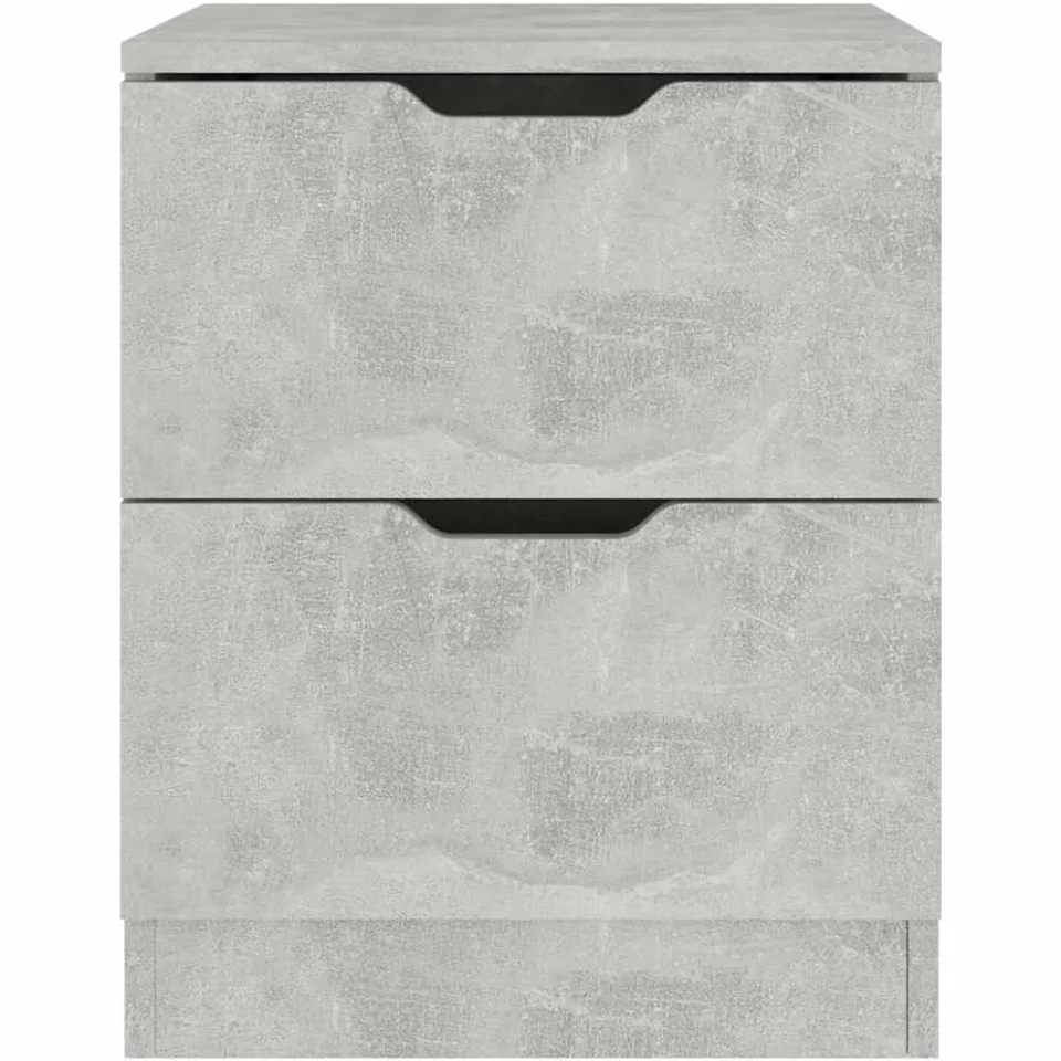 vidaXL Nachtkastjes 2 st 40x40x50 cm bewerkt hout betongrijs grijs, foto 4