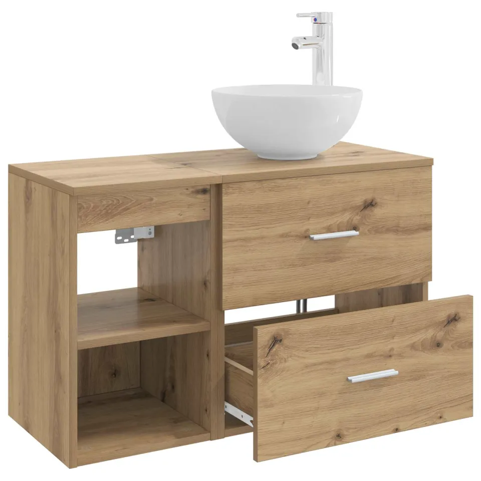 vidaXL Badkamerkastenset 2 st Artisanaal eiken 79,5 x 35 x 80 cm, foto 4