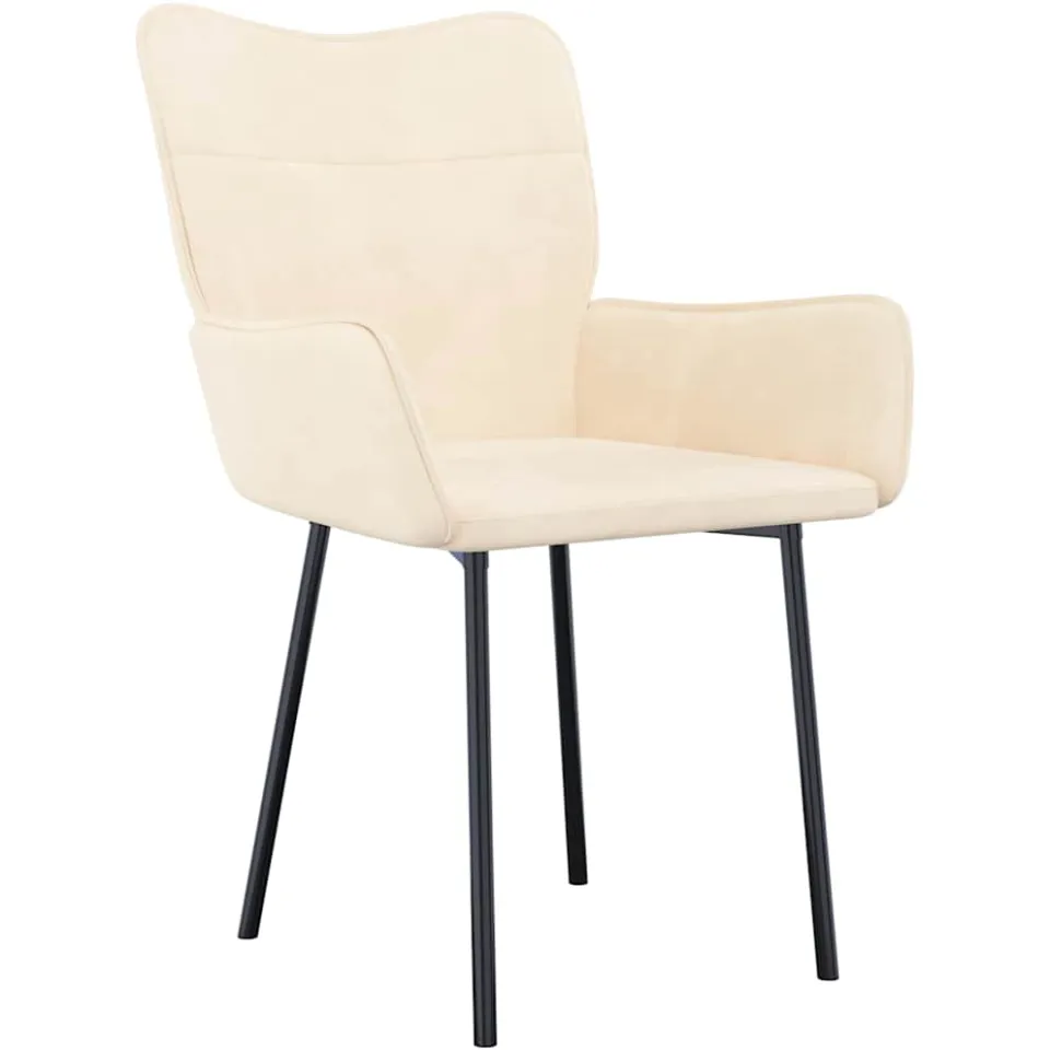 vidaXL Eetkamerstoelen 2 st fluweel crèmekleurig
