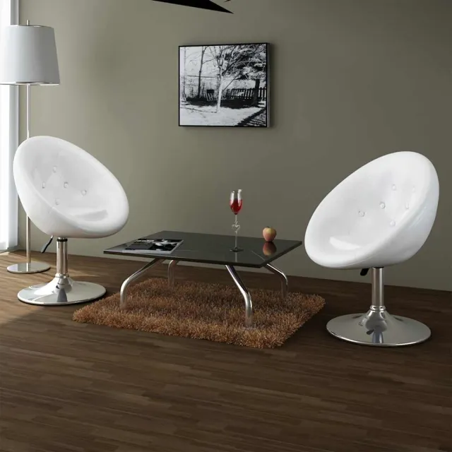 vidaXL Barstoelen 2 st kunstleer wit, foto 2