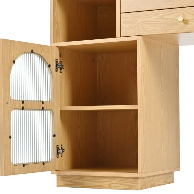 YYchan kaptafel - houtkleur - 120 x 40 x 90 cm - met LED-verlichting