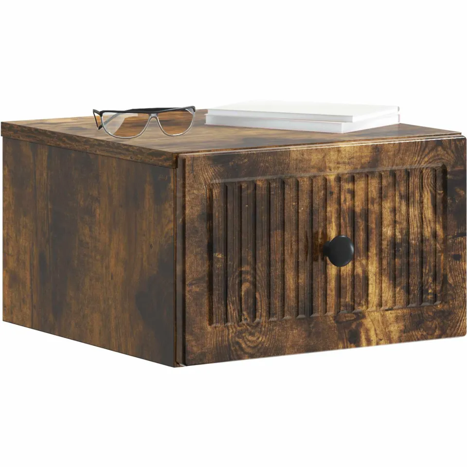 vidaXL Wandbeugel Bedkast 2 st Gerookt eiken 33 x 34,5 x 20 cm Bruin