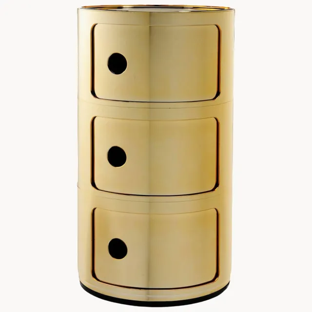 Kartell Design container Componibili, 3 modules, H 59 cm Goudkleurig