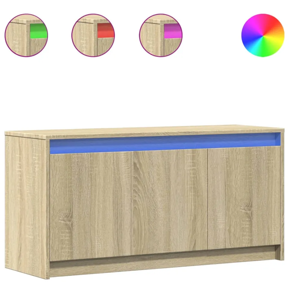 vidaXL Tv-meubel met LED 100x34x50 cm bewerkt hout sonoma eikenkleurig, foto 3