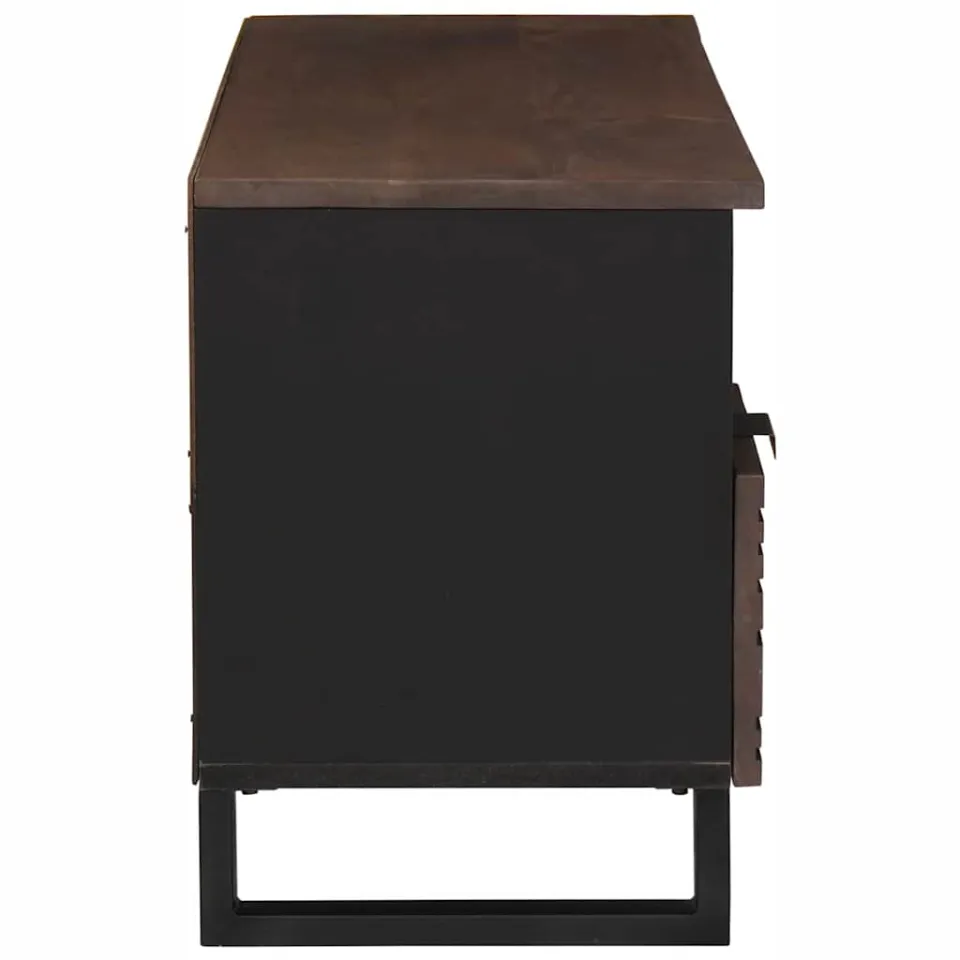 vidaXL TV Eenheden 100 x 33 x 46 cm Walnotenhout Bewerkt hout bruin, foto 4