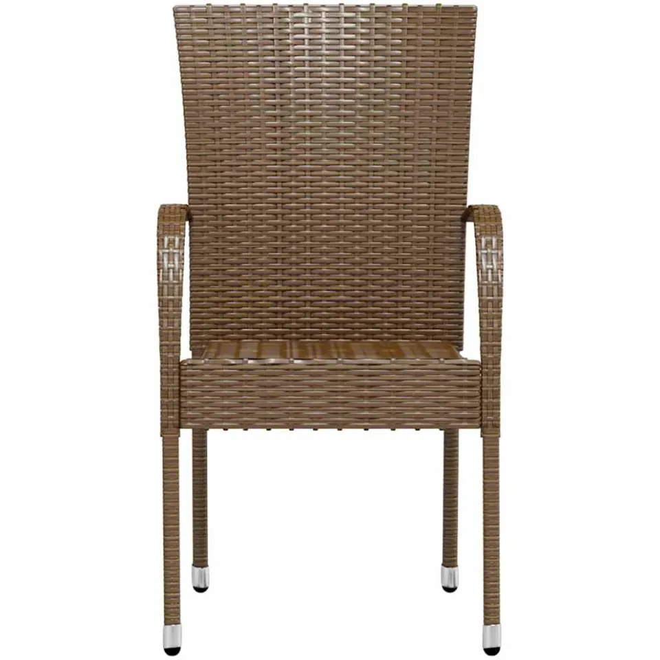 vidaXL 3-delige Tuinset poly rattan bruin, foto 4