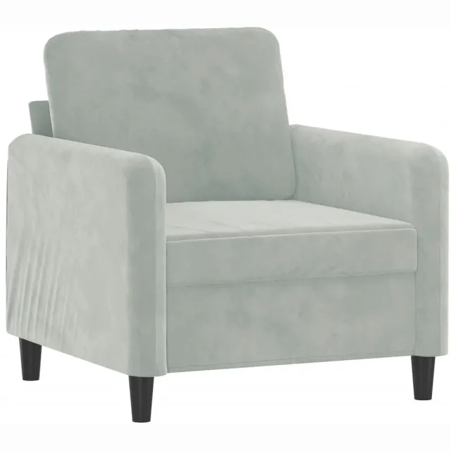 vidaXL Fauteuil - 60 - cm - fluweel - lichtgrijs
