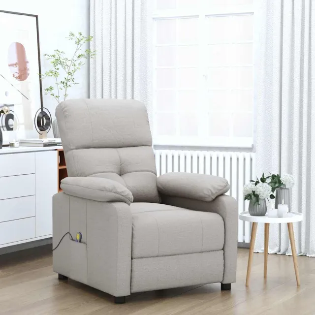 vidaXL Massagestoel stof taupe