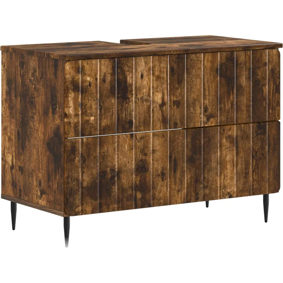 vidaXL Badkamer wastafelkast ZWOLLE Gerookt eiken 82 x 41 x 58,5 cm, foto 3